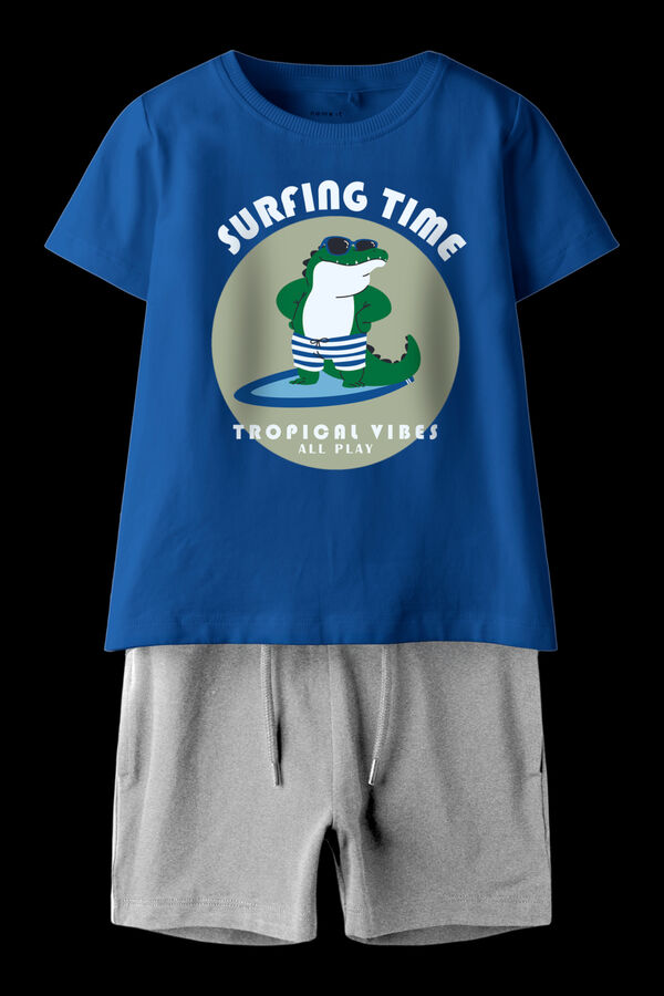 Name it Conjunto camiseta y bermuda gris