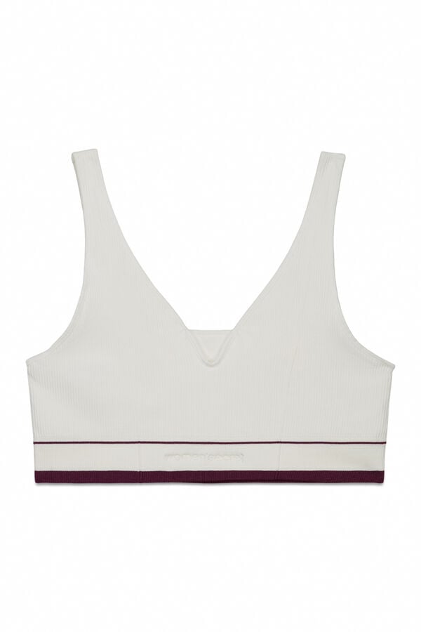 Women'secret Top triangular sem costura LOVELY branco branco