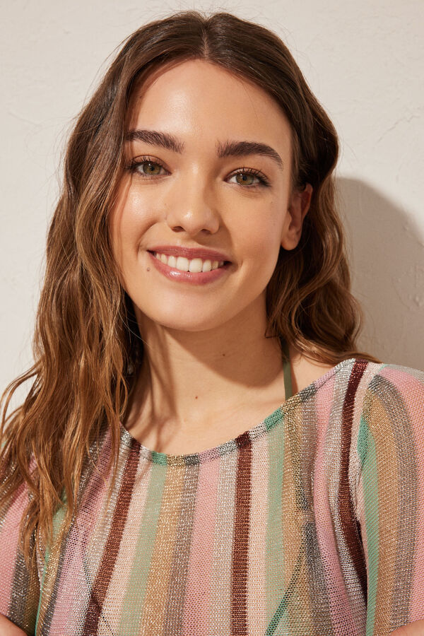 Women'secret Vestida t&uacute;nica raias transparentes estampado