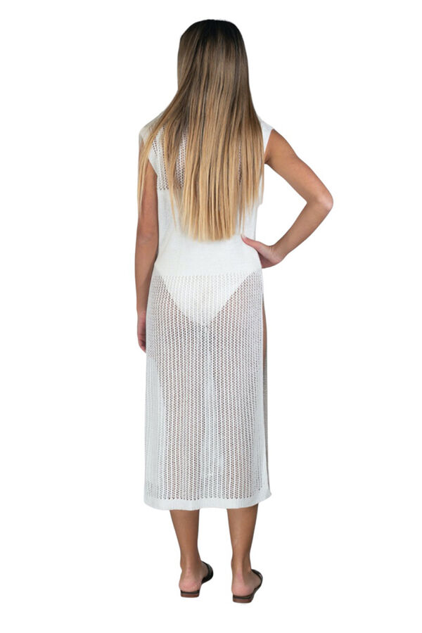 Kbas Vestido longo branco de crochet branco