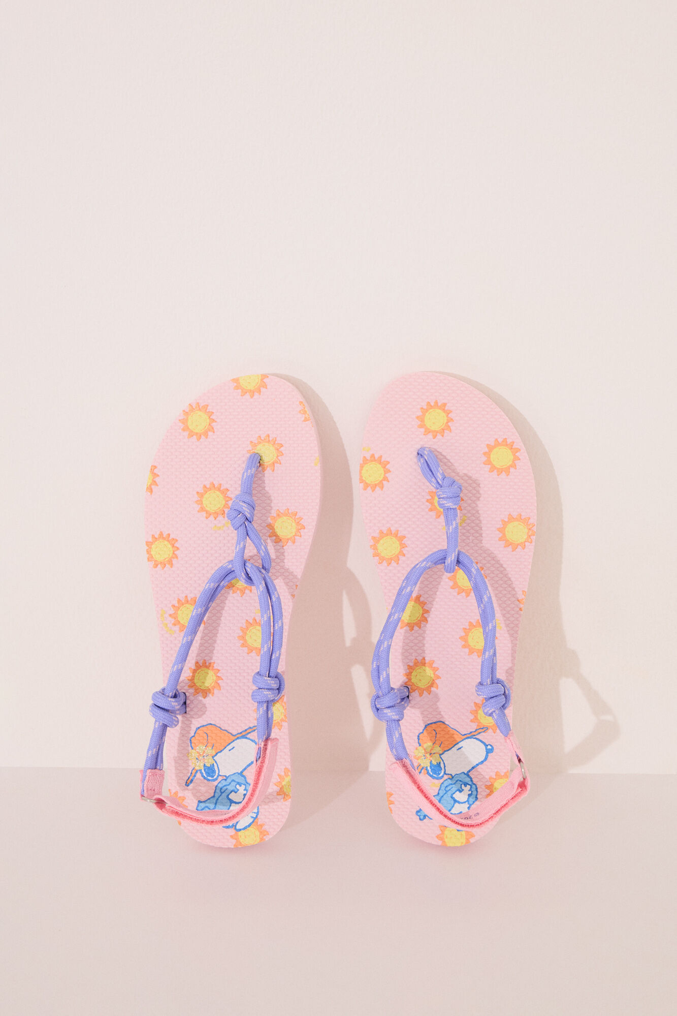 Women'secret Chanclas tiras morado y rosa Snoopy