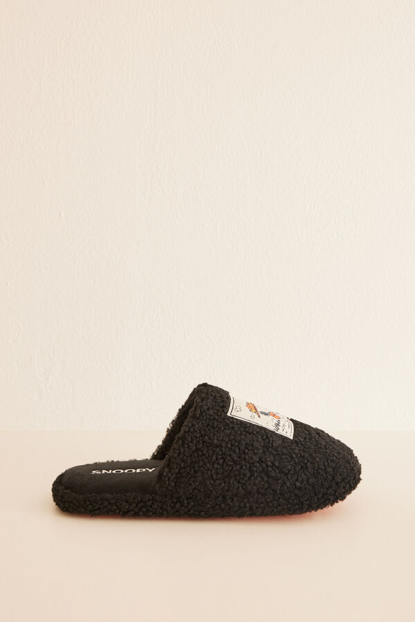 Women'secret Chinelos de quarto borrego Snoopy cinzento