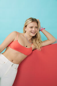 HI&BYE Top biqu&iacute;ni horizontal coral