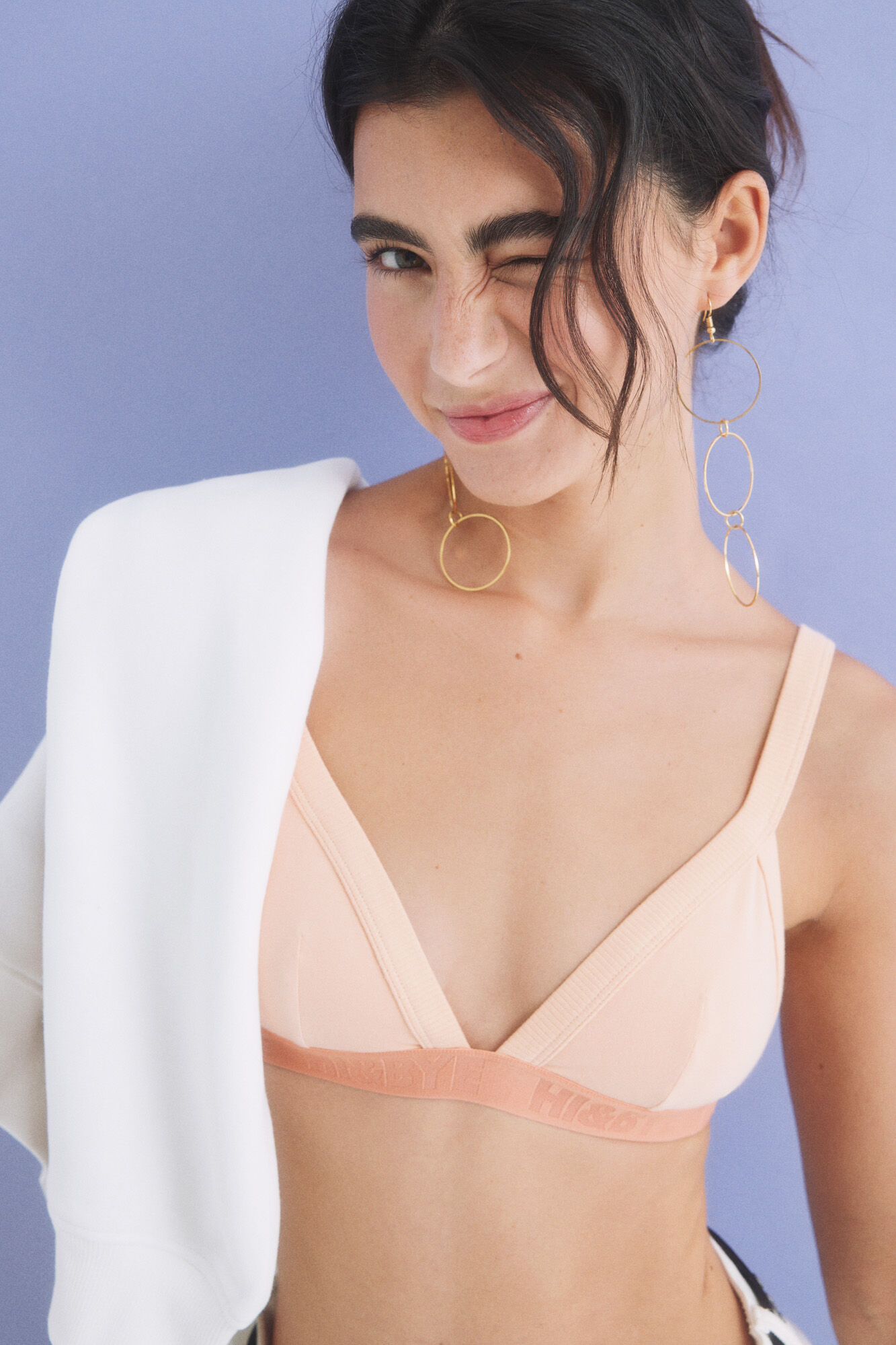 HI&BYE Sujetador triangular algod&oacute;n naranja