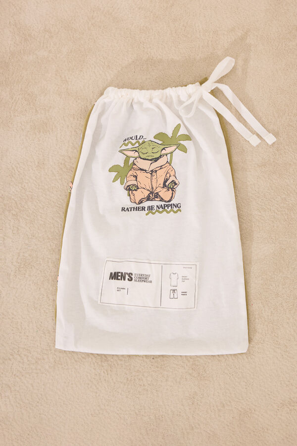 Women'secret Pijama curto de algod&atilde;o Yoda cinza cinzento