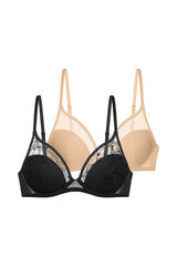Dorina Pack de 2 sutiãs com aro e enchimento preto