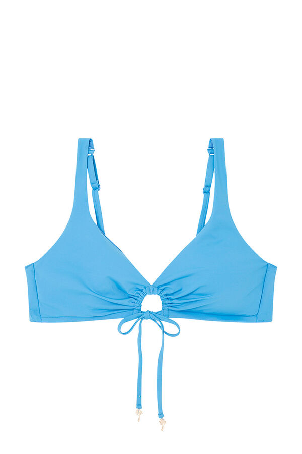 Women'secret Top biquíni alta capacidade halter azul azul