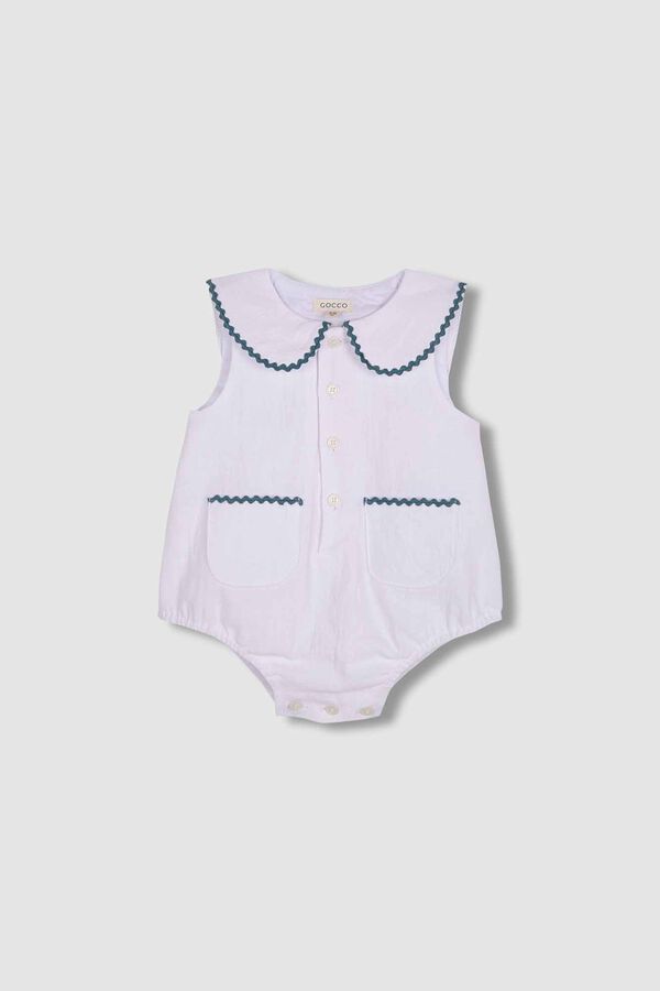 Gocco Ranita blanca con ric rac en contraste blanco blanco