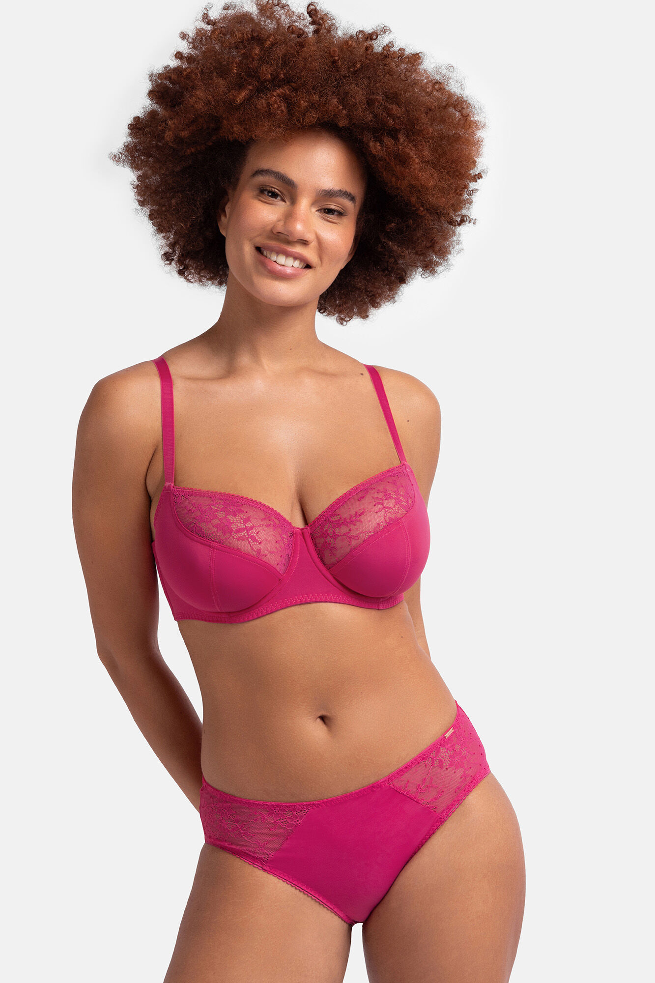 Dorina Pack de 2 cuecas hipster de renda rosa e nude