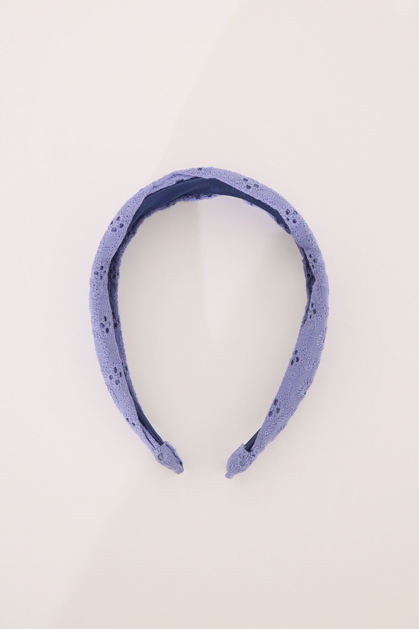 Women'secret Diadema pelo azul y blanco bordado
