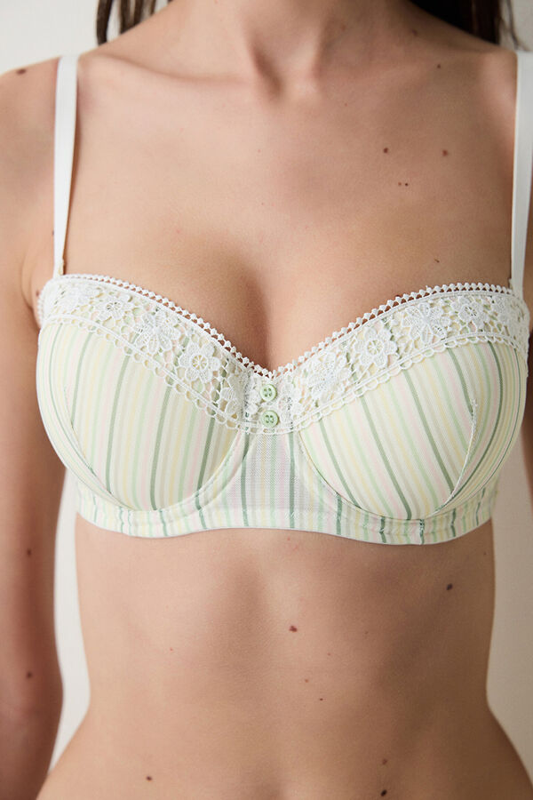 Penti Suti&atilde; com com aro riscas bege