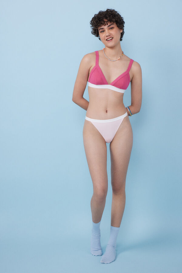 HI&BYE Pack 3 tangas algod&atilde;o verde, branco e azul branco