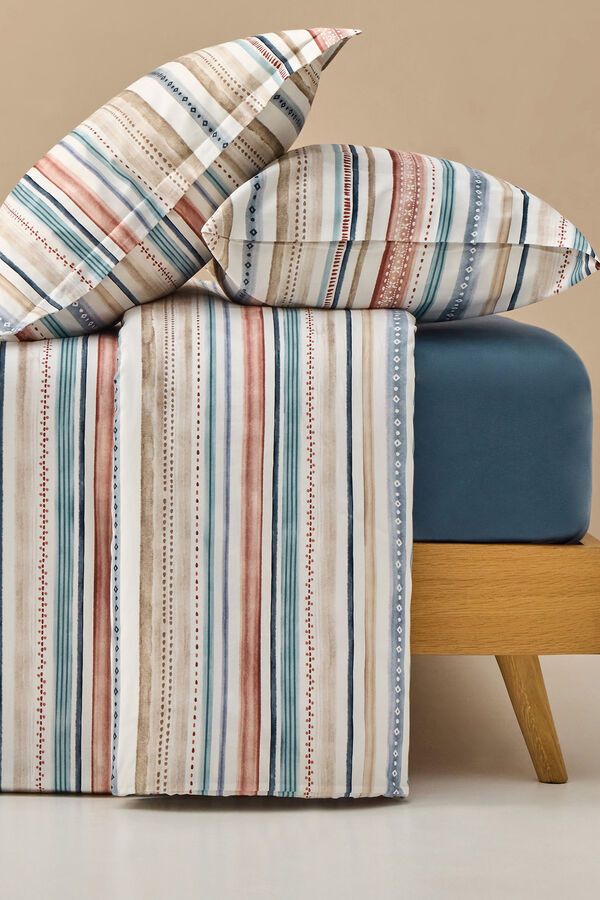 Textura Funda n&oacute;rdica rayas multicolor azul