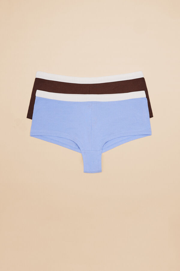 HI&BYE Pack de 2 cuequinhas culotte multicolor: lilás e bordeaux branco