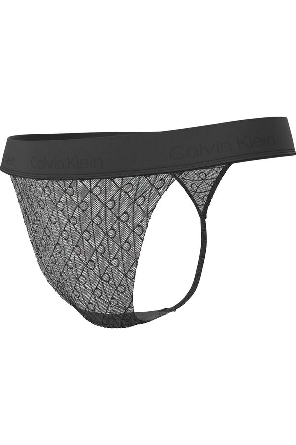 Calvin Klein Braga tanga de hilo microfibra negro