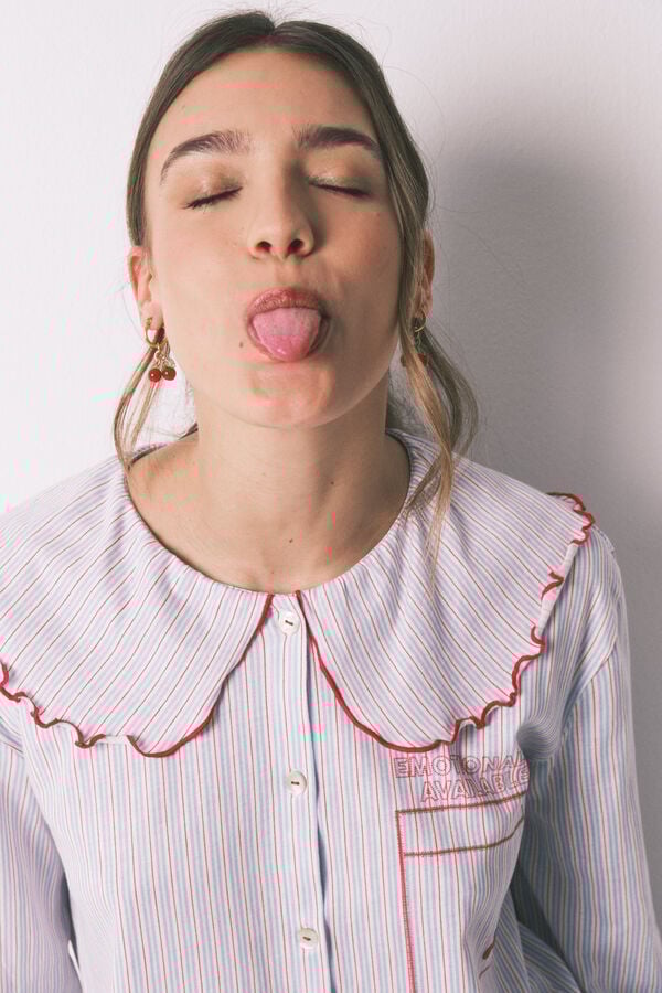 Women'secret Pijama largo algod&oacute;n cuello bobo estampado