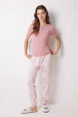 Women'secret Pijama algod&oacute;n Snoopy rosa rosa