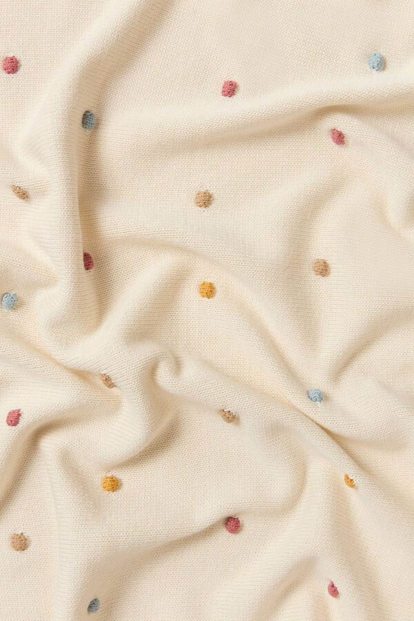 Textura Xadrez tricot de algod&atilde;o org&acirc;nico bege