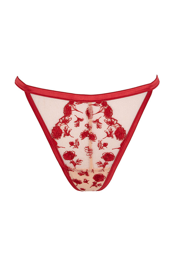 Women'secret Tanga tira encaje rojo rojo