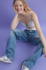 HI&BYE Soutien triangular gris ta&ccedil;as fixas cinzento