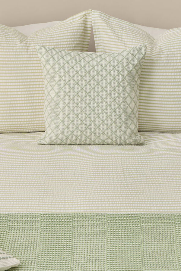 Textura Capa de edredom riscas Seersucker estampado