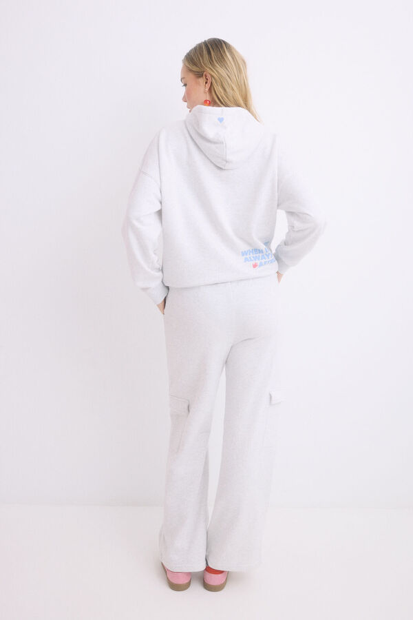 HI&BYE Cal&ccedil;as compridas flare felpa cinzentas cinzento