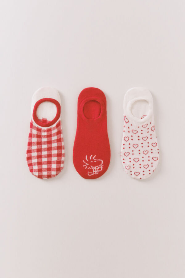 Women'secret Pack 3 calcetines invisibles algod&oacute;n Snoopy estampado