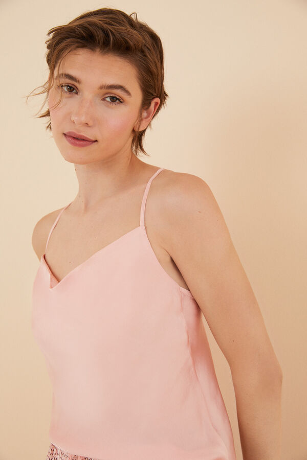 Women'secret Pijama corto sat&eacute;n rombos rosa rosa