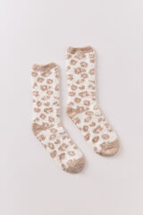 Women'secret Calcetines largos pelo print leopardo marr&oacute;n beige