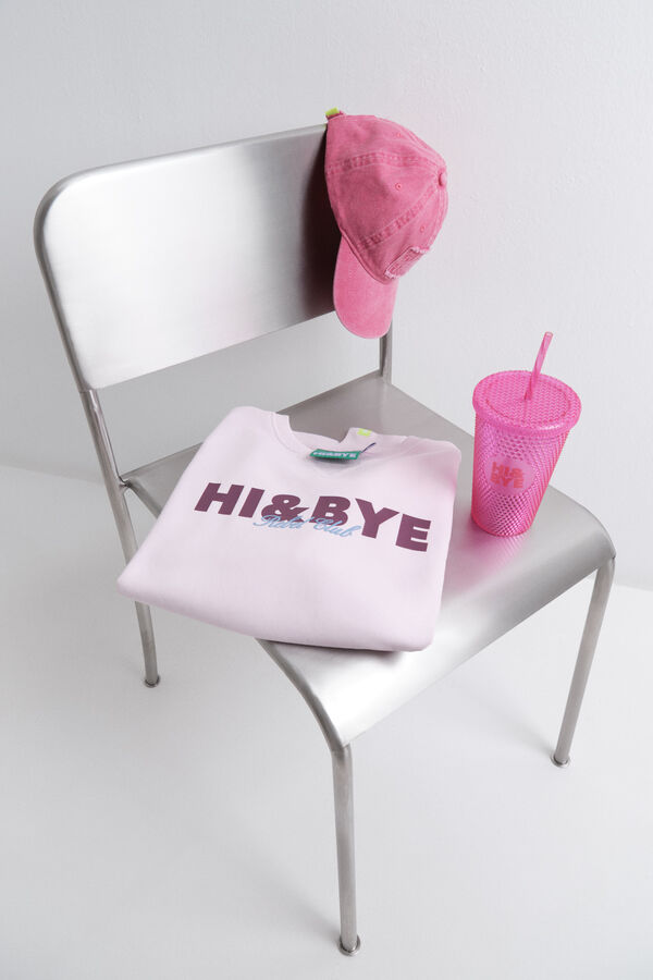 HI&BYE Vaso pl&aacute;stico ca&ntilde;ita integrada vino burdeos