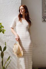 Pieces Vestido largo gris