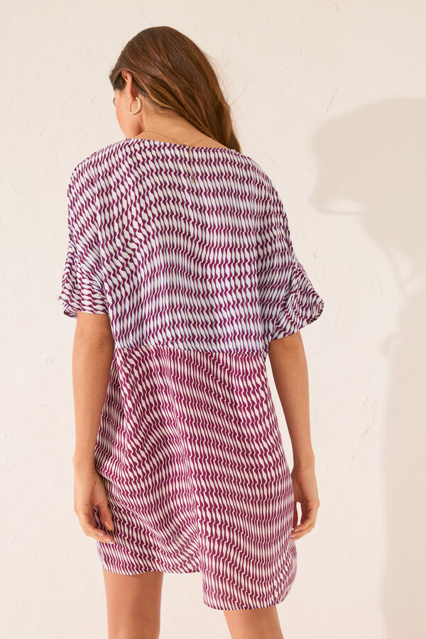 Women'secret T&uacute;nica de crepe de viscose com estampado multicolorida estampado