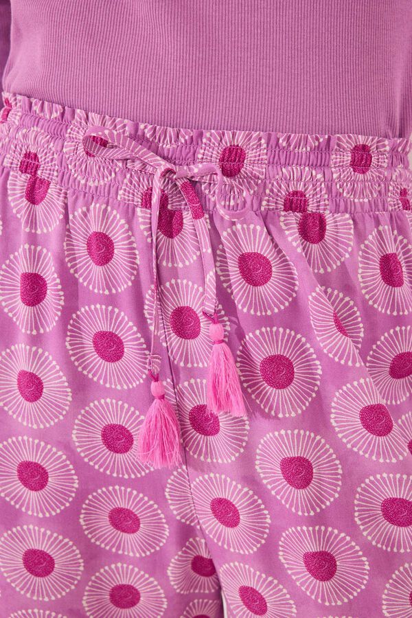 Women'secret Pantalón largo viscosa estampado geométrico estampado