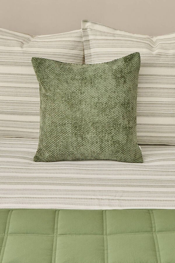 Textura Colcha de microfibra kaki