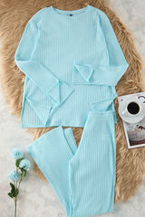 Trendyol Conjunto pijama canal&eacute; aberturas turquesa verde