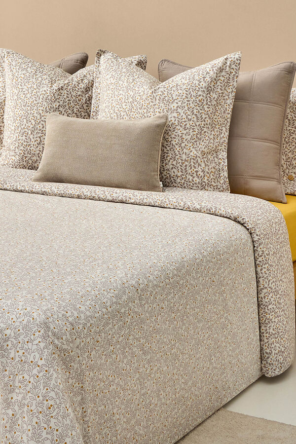 Textura Folhas de capa de edred&atilde;o de algod&atilde;o sustent&aacute;vel estampado