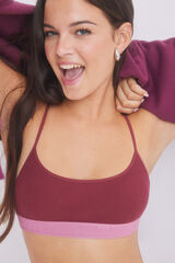 HI&BYE Soutien top algodão vinho vermelho