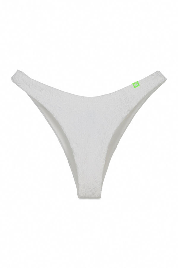 HI&BYE Braga bikini brasileña textura miniflor blanco blanco