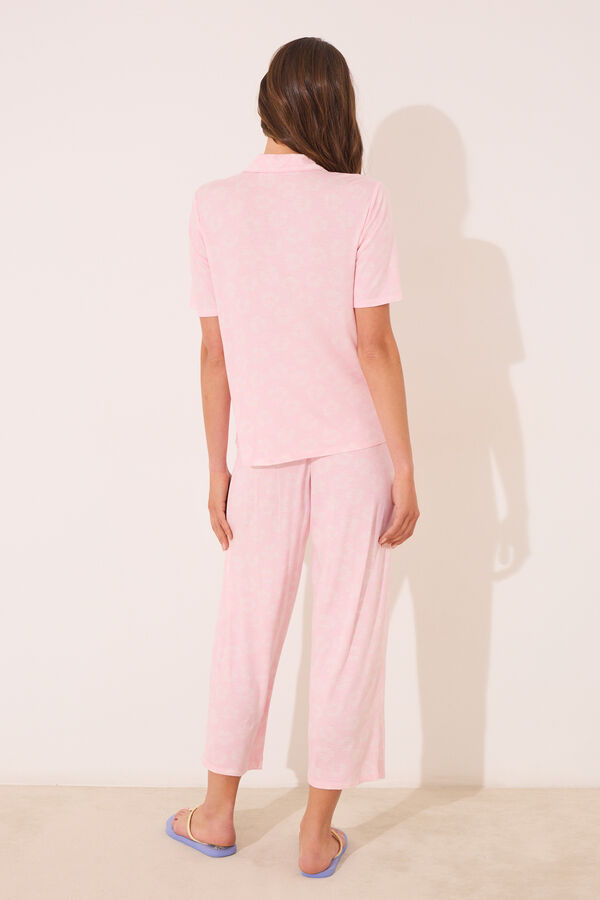 Women'secret Pijama camisero rosa Capri viscosa rosa