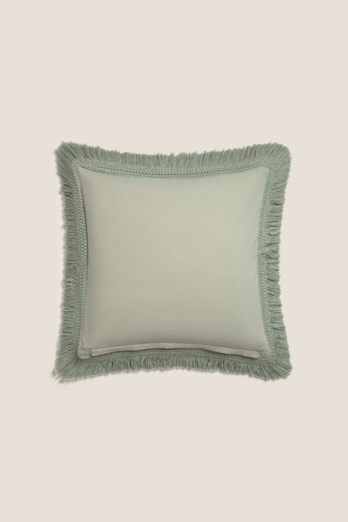 Textura Funda coj&iacute;n algod&oacute;n flecos