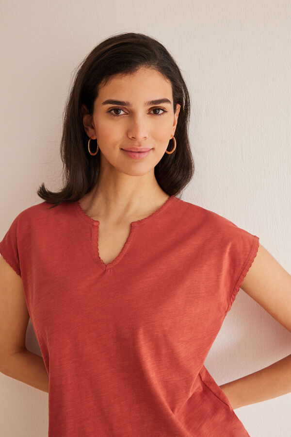 Women'secret Camiseta algod&oacute;n naranja naranja