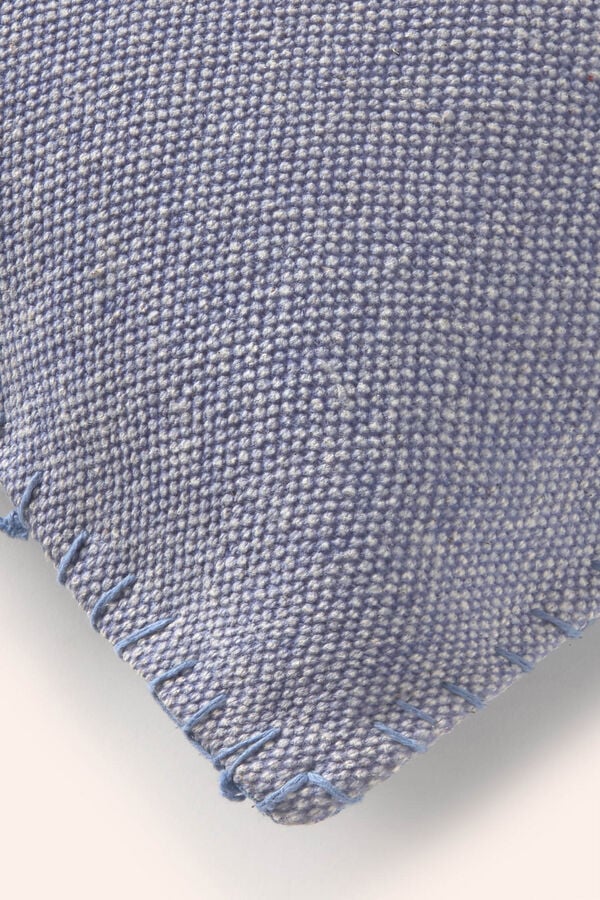 Calma House Capa de almofada de algodão Dhurrie azul Asana azul