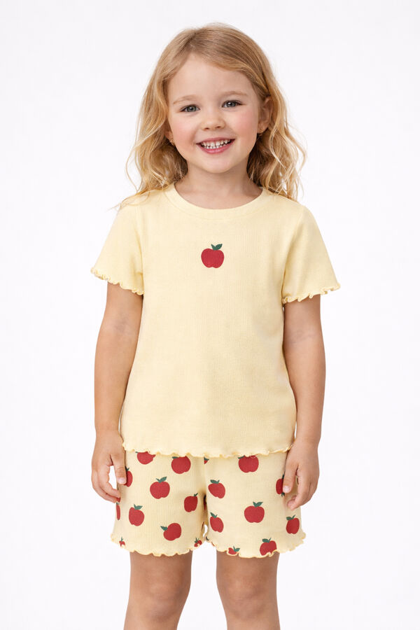 Name it T-shirt manga curta em canelado para menina estampado