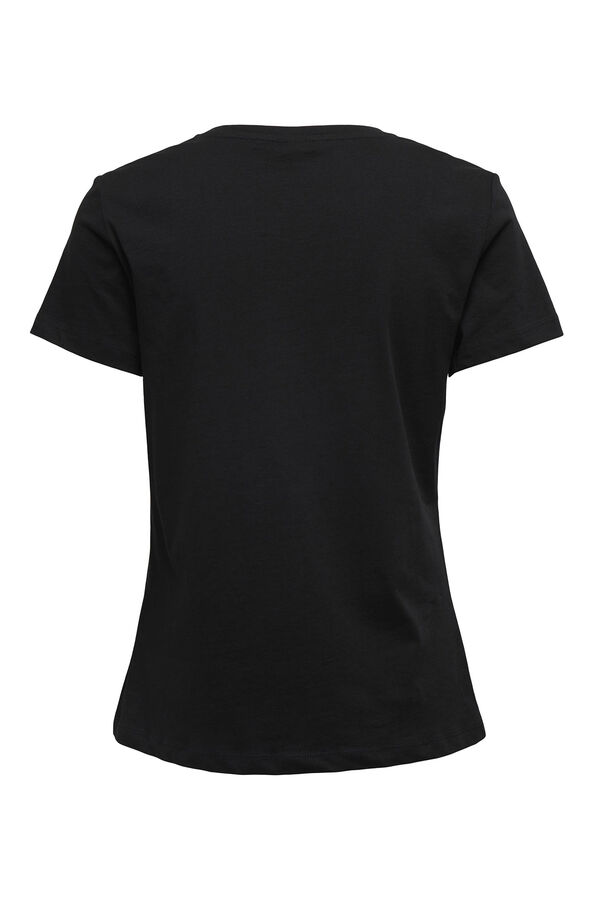 Womensecret Camiseta manga corta 100% algodón negro