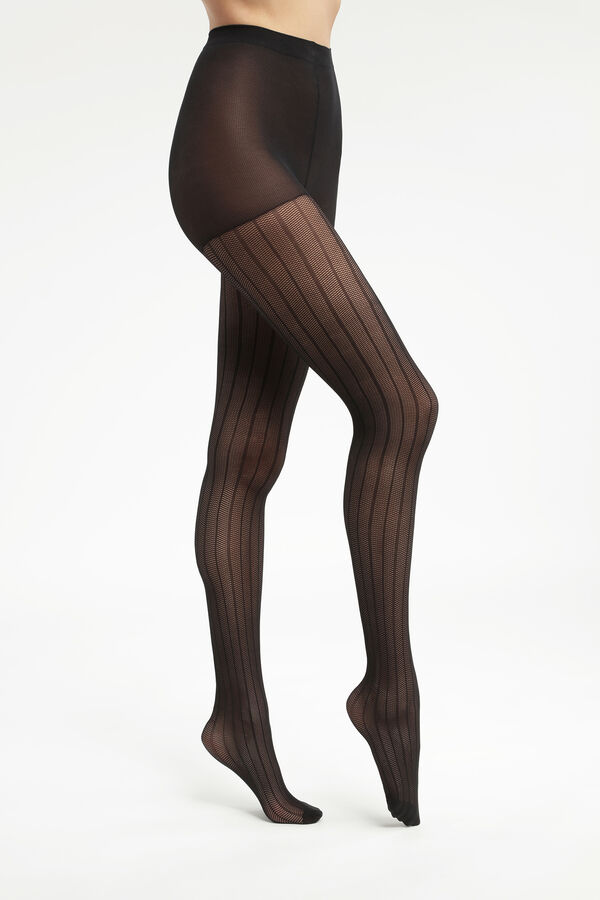 DIM Fantasia Style Le Raffiné Collants - Preto preto