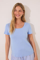 Women'secret Pijama curto de algod&atilde;o azul azul