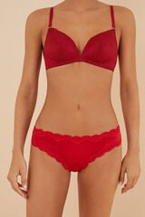 Women'secret Cuequinha brasileira microfibra renda vermelho vermelho