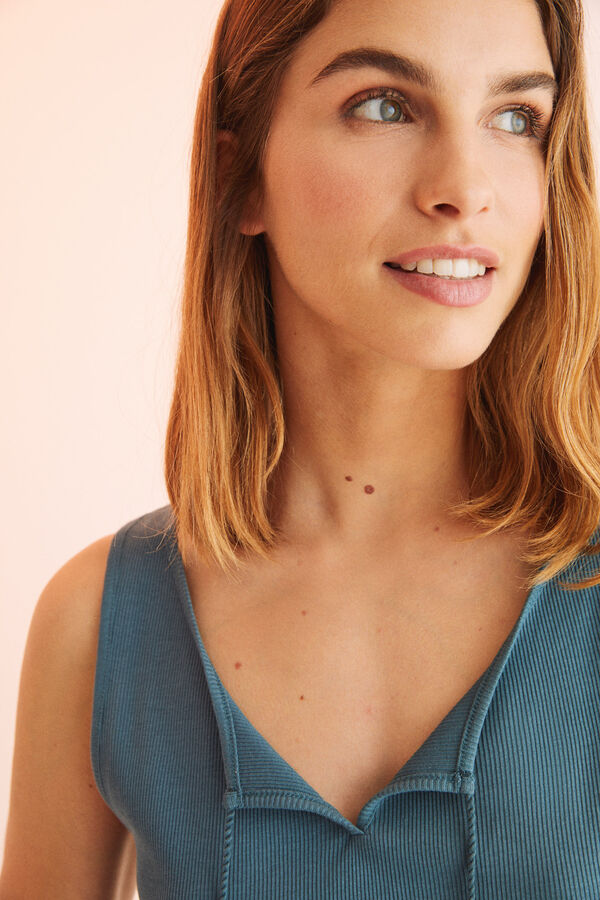 Women'secret Pijama corto 100% algod&oacute;n canal&eacute; verde verde