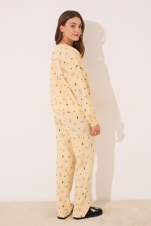 Women'secret Pijama largo 100% algod&oacute;n Snoopy amarillo amarillo