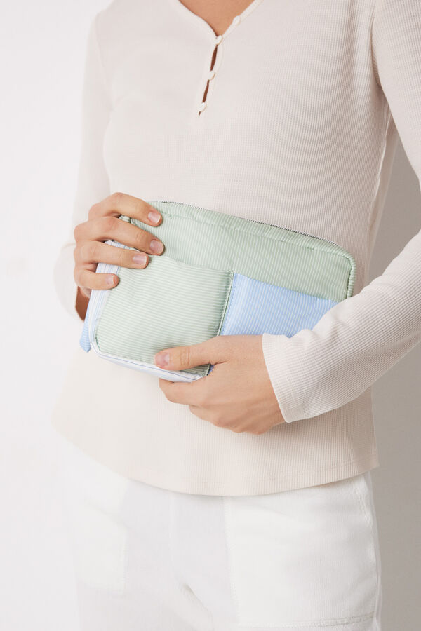 Women'secret Neceser mediano nylon estampado rayas estampado